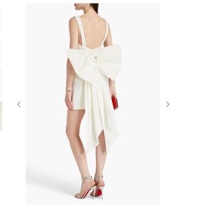 Rebecca Vallance Calla bow-embellished cloqué mini dress in white